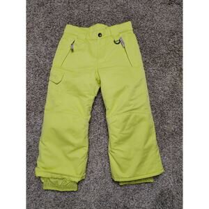 new $80 SNOW DRAGONS Girl's 4 10K Waterproof Ski Snowboard neon yellow Snow Pant